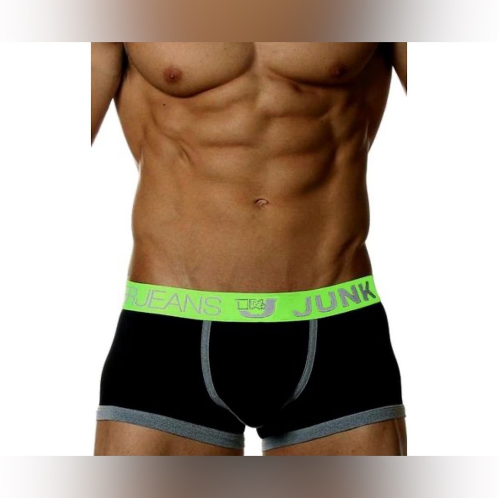 Junk | UnderJeans | Aura | Trunk | Underwear | Black/Neon Green | Size Small